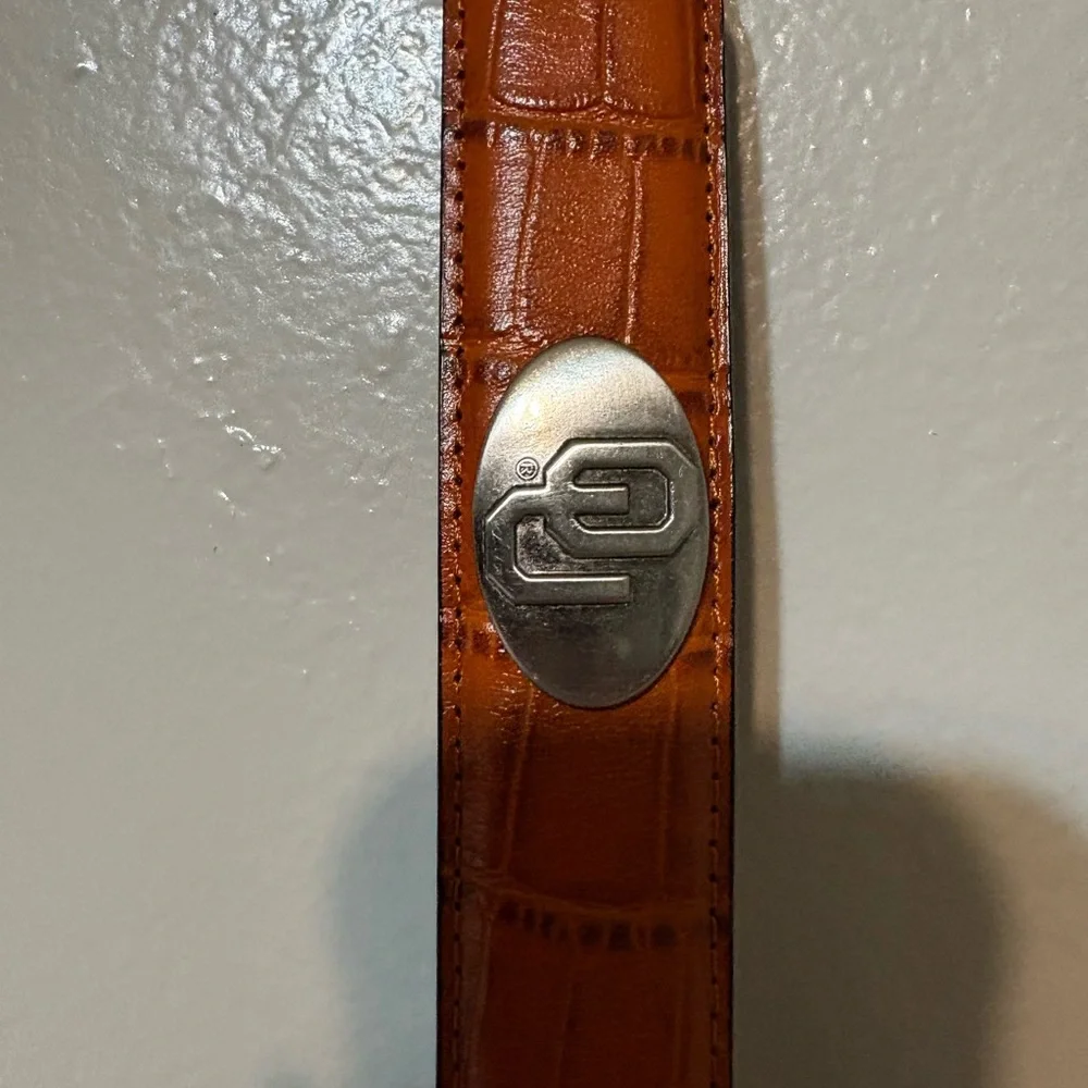 Mens University of Oklahoma‎ leather belt